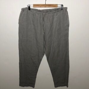 Artemesia Linen Crop Pants Grey L